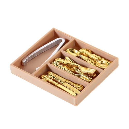 minkissy Realistische Puppenhaus Besteck mit Zangen Messer Gabeln Löffeln und Aufbewahrungsbox für Kreatives Spiel und Pädagogische Zwecke minkissy Realistische Puppenhaus Besteck mit Zangen Messer Gabeln Löffeln und Aufbewahrungsbox für Kreatives Spiel und Pädagogische Zwecke von minkissy