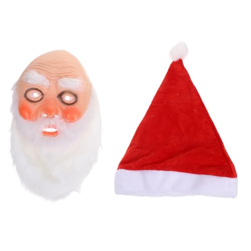 minkissy Realistische Santa Claus Maske aus Weichem mit Weißem Vollbart und Roter Mütze Atmungsaktiv und Hautfreundlich für Weihnachtsfeiern Karneval Halloween und Cosplay Erwachsene minkissy Realistische Santa Claus Maske aus Weichem mit Weißem Vollbart und Roter Mütze Atmungsaktiv und Hautfreundlich für Weihnachtsfeiern Karneval Halloween und Cosplay Erwachsene von minkissy