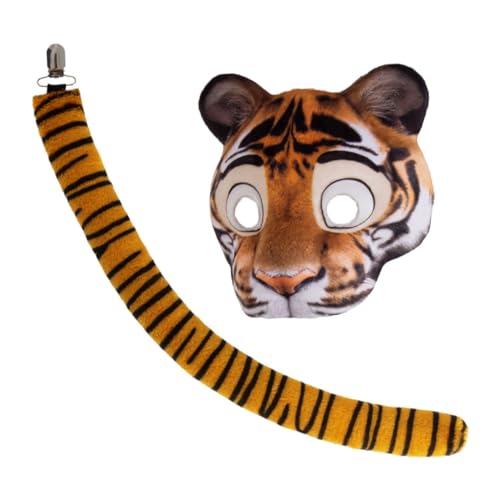 minkissy Realistische Tiermaske mit für Cosplay und Karneval Elastisches Band für Halloween und Festlichkeiten von minkissy