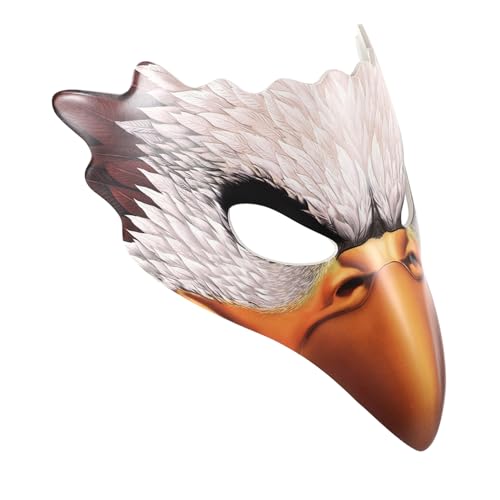 minkissy Realistische Weiße Maske Halloween Cosplay Tiergesicht Halbgesichtsmaske mit Elastischem Band für Fasching Karneval Party und Maskerade Erwachsene von minkissy
