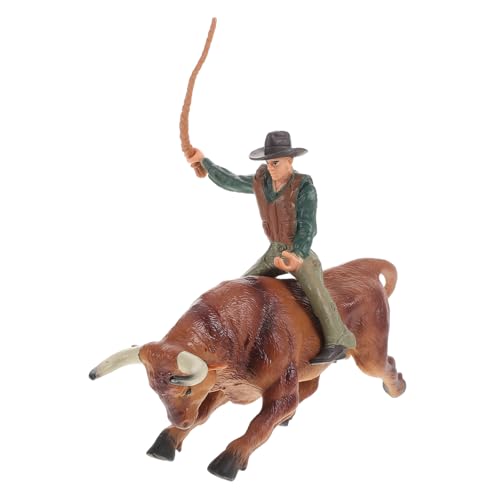 minkissy Realistischem und Stierfigur aus Harz Dekorative Cowboy Spielfigur für Tisch Schlafzimmer und Wohnzimmer als Fotorequisit für Kreative Gestaltung von minkissy