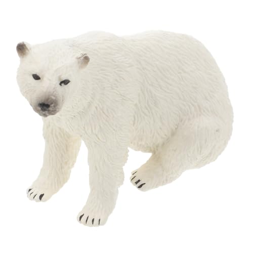 minkissy Realistisches Eisbär Modell aus Kunststoff Lebensechte Wildtier Figur Dekoratives Bärenornament für Kinderzimmer Party und Wohnraumdeko von minkissy