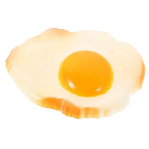minkissy Realistisches Fake Food Modell Spiegelei aus PVC Detailgetreue Küchen Deko Bruchsicheres Essens Requisit für Film Restaurant und Fotografie Wiederverwendbar und Lebensecht von minkissy