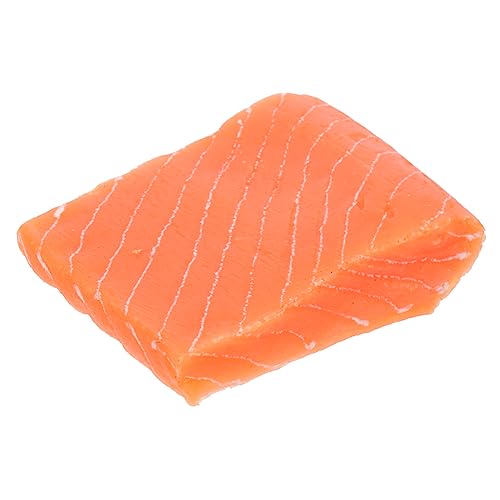 minkissy Realistisches Künstliches Lachsfilet Lebensmittel Lebensnahe Simulation Fleisch für Spielküche Dekoration Fotorequisiten Laden Deko Party Zubehör von minkissy