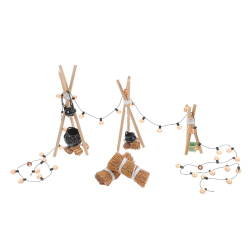 minkissy Realistisches Puppenhaus Feuer mit Holzregal und Kessel für Halloween Dekoration Teiliges Set für Kreative Szenengestaltung minkissy Realistisches Puppenhaus Feuer mit Holzregal und Kessel für Halloween Dekoration Teiliges Set für Kreative Szenengestaltung von minkissy