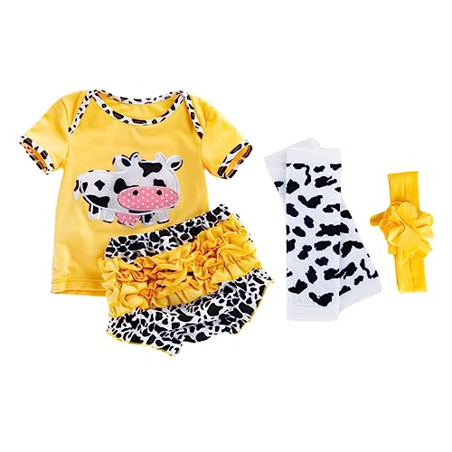 minkissy Reborn Babypuppen Kleidung Teilig Cartoon Design Neugeborenen Outfit Kurzarm Shirt Shorts Gelb Baumwolloptik für Jahre Puppen von minkissy