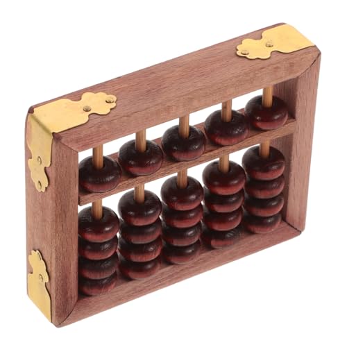 minkissy Retro Holz für Lernspielzeug zur Mathematik Tragbarer Zählrahmen aus Buchenholz mit Glatten Perlen für Vorschulkinder Fördert Mathematische Verständnis von minkissy