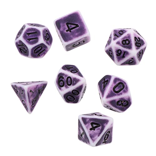 minkissy Retro Polyedrische Würfel Teiliges Mehrseitige Würfel Leicht Tragbar Party Spiel Zubehör Für Brettspiele Rollenspiele Zuhause Büro von minkissy