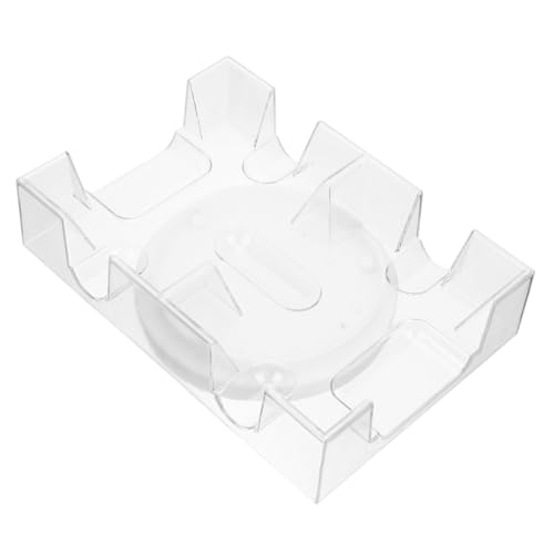 minkissy Rotierender Poker Kartenhalter mit Ablage Kunststoff Spielkartenständer rutschfest Großer Stauraum Transparent Langlebig Geeignet für Zuhause Büro und Freizeit von minkissy