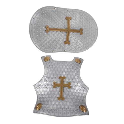minkissy Rüstung aus Robustem Kunststoff Vintage Stil Ritter Kostüm mit Schild und Brustpanzer Leichtes Rollenspiel für Jungen Fördert Eltern junge Mädchen interaktion zu Hause und von minkissy