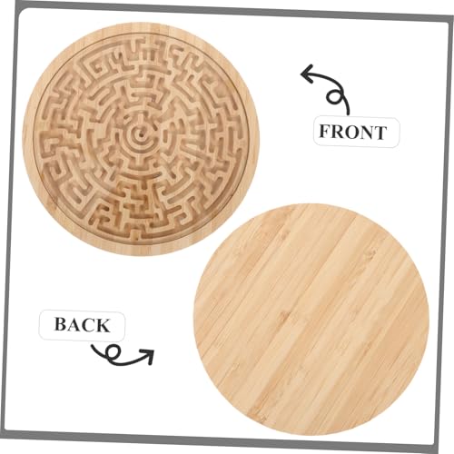 minkissy Rundes Holz Labyrinthspielbrett für Kleinkinder Tragbares Balancierspiel mit Beweglichen Perlen Montessori Lernspielzeug Koordination Problemlösung und Sozialer Interaktion von minkissy