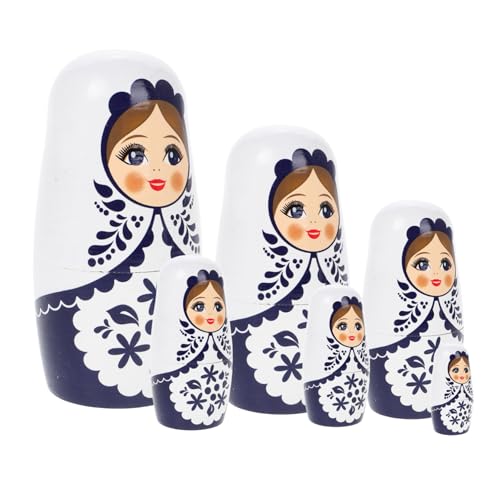 minkissy Russische Holz Nistpuppen Teilig Handgefertigt für Kreatives DIY Bastelset und Dekoratives Ornament Pädagogisches für Mädchen und Jungen von minkissy