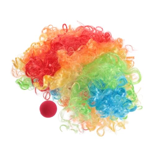 minkissy Satz Halloween-Perücken kostüm clown kostüm Clownkostüm für Halloween-Kostüme für Frauen Clown-Accessoires für Frauen Perücken Clownhut Tuch von minkissy