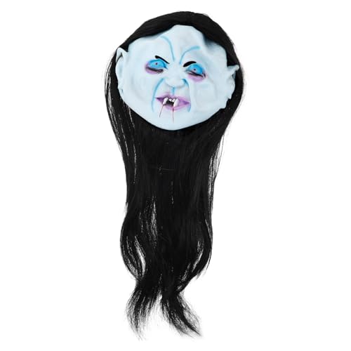 minkissy Scary Halloween Maske Realistische Geistermaske mit Langen Haaren für Halloween Party Cosplay Gruselige Vollgesichtsmaske für Schaurige Dekoration und Requisiten minkissy Scary Halloween Maske Realistische Geistermaske mit Langen Haaren für Halloween Party Cosplay Gruselige Vollgesichtsmaske für Schaurige Dekoration und Requisiten von minkissy