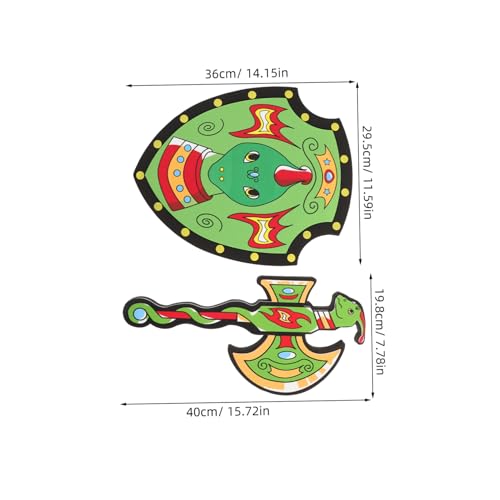 minkissy Schaumstoff und Schild Realistische Piraten Kostüm Zubehör für Rollenspiele Halloween Teamspiel Langlebig Geräuscharm Teilig Drachenschild Drachenaxt von minkissy