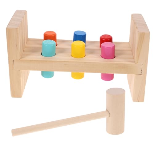 minkissy Schlagspielzeug mit Montessori Lernuhr Motorikförderndes Hammer Spiel für Kleinkinder Handliches Percussion zur Hand Augen Koordination und Zeitverständnis im Vorschulalter von minkissy