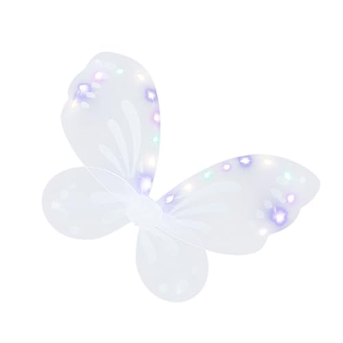 minkissy Schmetterlingsflügel kinderkleider kinderkleidung dress for Kostümflügel kinderparty mitgebsel Dekorationen groß klein leuchtende Flügelstütze Mädchenversorgung Vlies Weiß von minkissy