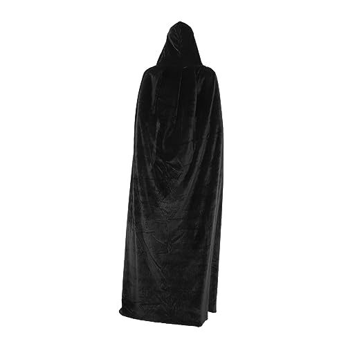 minkissy Schwarzer Kapuzenumhang Für Halloween Cosplay Partys Vielseitiges Kostüm Für Erwachsene Für Hexen Vampire Andere Fantasy Charaktere von minkissy