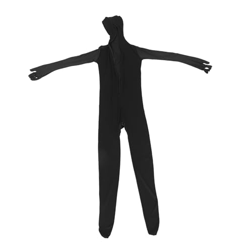 minkissy Schwarzer Ninja Bodysuit für Erwachsene Elastischer Unsichtbarer Ganzkörperanzug Atmungsaktives Cosplay Kostüm für Halloween Bühnenauftritte und Party Unisex Anliegend Vielseitig von minkissy