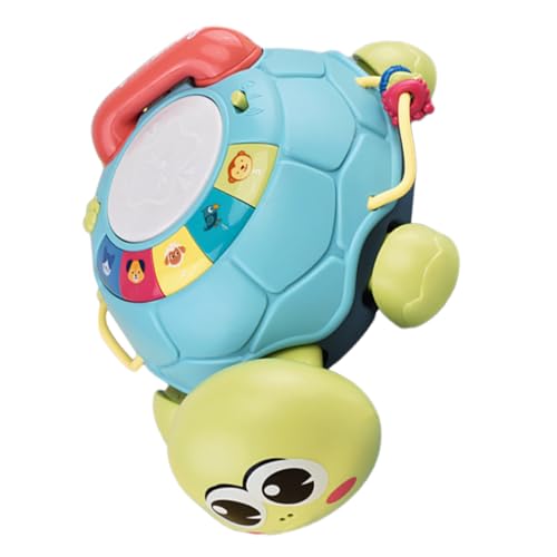 minkissy Sensorisches Schildkröten Lernspielzeug mit Musik Realistisches Nachziehtelefon für Kleinkinder Interaktives Frühförder zur Sprachentwicklung und Fantasievollem Rollenspiel von minkissy