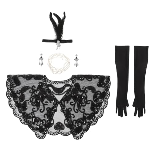 minkissy Set Flapper Kostümzubehör Stirnbänder Flapper Kopfbedeckung Flapper Accessoires Für Damen Pailletten Tanzkleid Flapper Stirnband Flapper Kostüme Für Damen Stoff Schwarz minkissy Set Flapper Kostümzubehör Stirnbänder Flapper Kopfbedeckung Flapper Accessoires Für Damen Pailletten Tanzkleid Flapper Stirnband Flapper Kostüme Für Damen Stoff Schwarz von minkissy