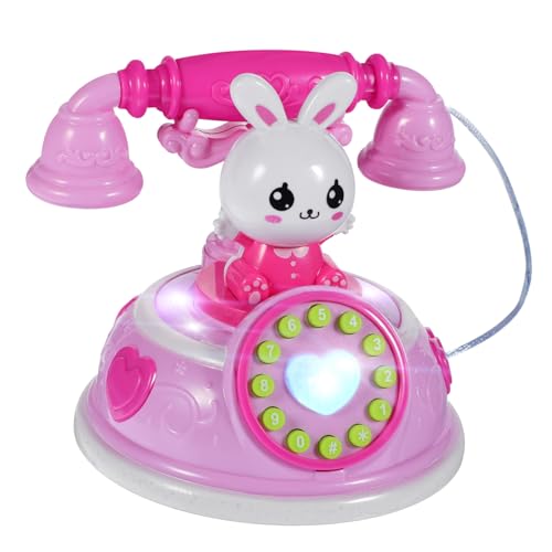 minkissy Telefonspielzeug für Kinder Retro Wählscheibentelefon Lernspielzeug für Kleinkinder Pädagogisches Spielzeug für Jungen und Mädchen Spielzeug mit Drehfunktion von minkissy