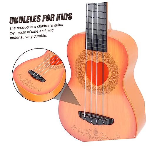 minkissy Simulation Ukulele Retro Holzfarbe Musikinstrument für Anfänger Jungen Mädchen Musikspielzeug Fördert Musikalische Fähigkeiten von minkissy