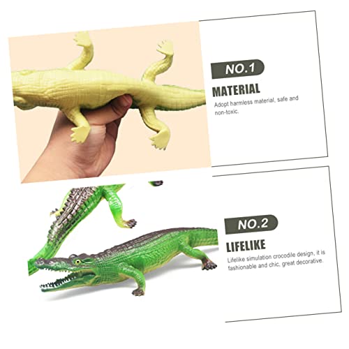 minkissy Simuliertes Krokodil mit Sound Pädagogisches Junge Mädchen Lernspiel Leichtes Vinyl Tiermodell Tragbar Kindgerechtes Ornament für Frühe und Wohnraumdeko von minkissy