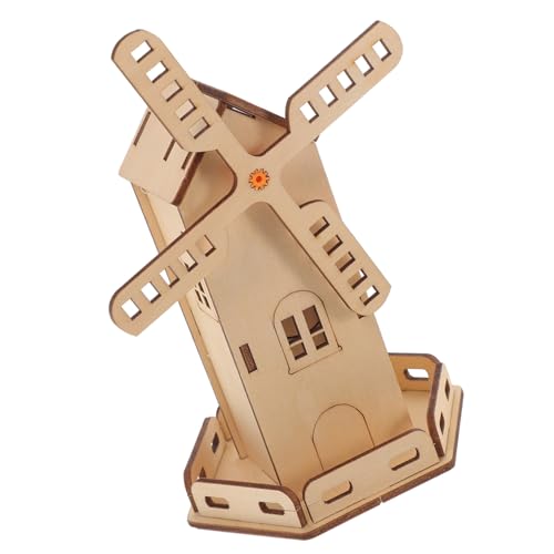 minkissy Solar Holzspielzeug Bausatz für Einfaches DIY Windrad mit Sicheres Lernspielzeug für Jungen und Mädchen Fördert Wissenschaftsinteresse und Handwerkliche Fähigkeiten von minkissy