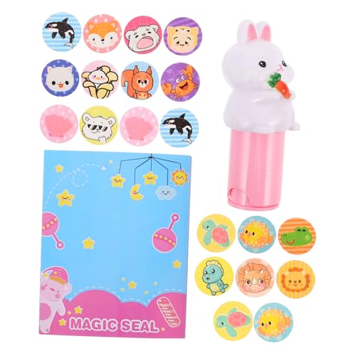 minkissy Stempelset DIY Sticker Nachfüllbarer Cartoon Stempel für Jungen Mädchen Kreatives Handwerksset mit Einzigartigen Motiven Pädagogisches Bastelspielzeug von minkissy