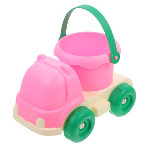 minkissy Strandspielzeug Sandauto mit Abnehmbarem Eimer Weiches Kunststoffspielzeug für Sand und Wasser Leichtes Buntes Sandfahrzeug für Strand und Garten für Sommeraktivitäten von minkissy