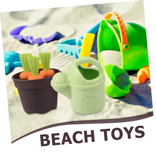 minkissy Strandspielzeug Set Sandspielzeug mit Sandspielzeug Schaufel Kleines Gießkännchen und Karotten Pflanzset Langlebiges Gartenspielzeug für Jungen Mädchen Hygienisch Leicht zu von minkissy