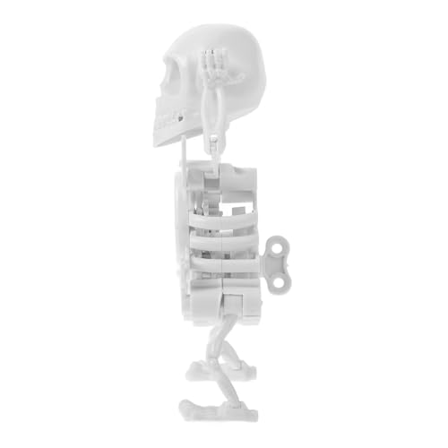 minkissy Tanzendes Skelett aus Weißes Bewegliches Halloween Deko für Tisch Lustiges Mechanisches Skelett Halloween Party Zubehör von minkissy