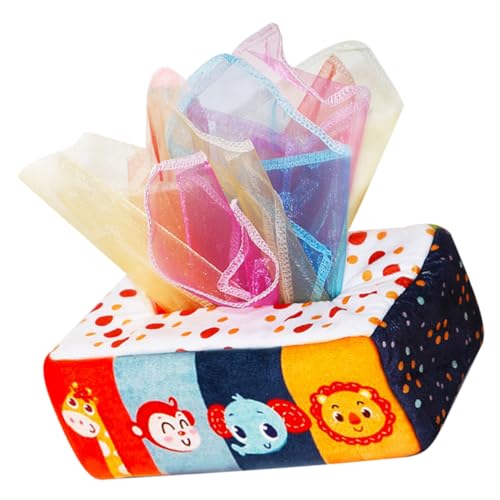 minkissy Taschentuchbox zum Ziehen Reißfestes Sensorisches Lernspielzeug für Kleinkinder Fördert Hand Auge koordination und Gehirnentwicklung Sicheres Material für Vorschulalter von minkissy
