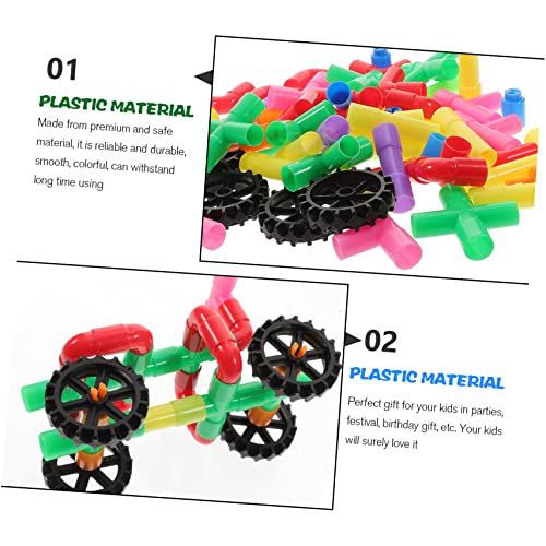 minkissy Teiliges Bausteine Rohrspielzeug für Bunte Steckrohre DIY Bausteine für Kreatives Bauen Fördert Vorstellungskraft und Feinmotorik für Kinderzimmer und Vorschule von minkissy