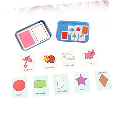 minkissy Teiliges Lernspielzeug für Jahre Pädagogisches Literacy Puzzle mit Formenerkennung Stabiles Metallbox Kognitives Frühförderungsspielzeug in Blau von minkissy