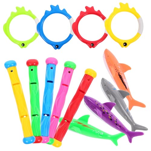 minkissy Teiliges Taucher Schwimmspielzeug mit Taucherhaien Tauchringen und Tauchstäben Buntes Pool für Sommer Schwimmbadspaß und Unterwasser Tauchspiele minkissy Teiliges Taucher Schwimmspielzeug mit Taucherhaien Tauchringen und Tauchstäben Buntes Pool für Sommer Schwimmbadspaß und Unterwasser Tauchspiele von minkissy