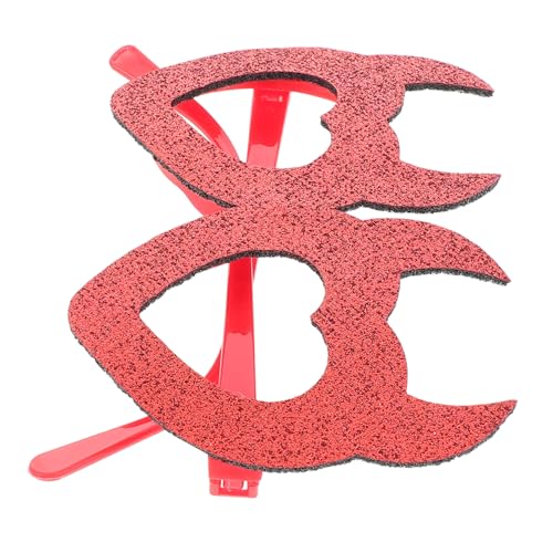 minkissy Teufelsbrille Zum Valentinstag Gläser Für Die Party Neuheit Party Brille Form Herz Brille Brautjungfer Requisiten Für Die Fotokabine Partybrille Rot Feines Pudertuch Aus Filz von minkissy