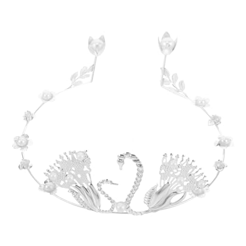 minkissy Tiara Krone geburtstagsgeschenk Geburtstagstorte blumenarrangement Hochwertige Cake Topper deko Kuchen Topper Blumen Nachkommen Kuchendeckel Blumen-Cupcake-Topper Eisenblech Silver von minkissy