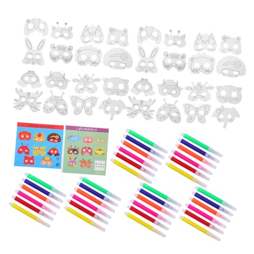minkissy Tiermasken zum Bemalen Teiliges aus Leichtem Papier für Kindergeburtstag Halloween Schulfeiern Kreative DIY Bastelmasken für Jungen und Mädchen Vielseitig Verwendbar von minkissy