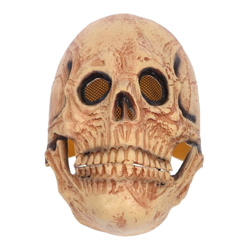 minkissy Totenkopfmaske Kopfbedeckung Gothic Totenkopfmaske Totenkopf Kopfbedeckung Maske Mit Beweglichem Halloween Kostümmaske Bewegliche Kiefermaske Skelettkopfmaske von minkissy