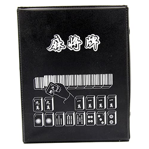 minkissy Tragbares Mahjong mit Komplettem Zubehör Langlebige Kratzfeste Spielblöcke Glatte Oberfläche für Outdoor Board Game und Reise Chinesisches Majong von minkissy