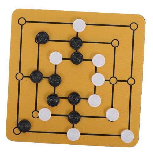 minkissy Tragbares Nine Mens Morris Brettspiel Familienfreundliches Strategiespiel Kompaktes Gesellschaftsspiel für Tisch und Urlaubsfeiern von minkissy