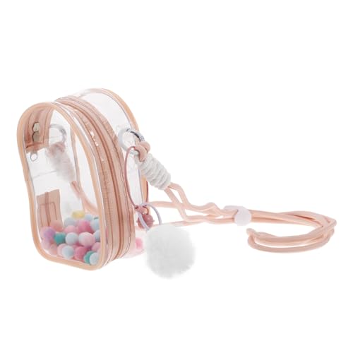 minkissy Transparente Puppen Aufbewahrungstasche mit Schultergurt Staubdichte Miniatur Tragetasche für Einzelne Puppen Modische Handtasche für Puppenliebhaber Tragbar und Schützend Rosa von minkissy