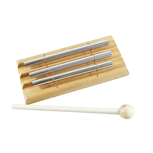 minkissy Trio Windspiel Xylophon Musikinstrument aus Holz mit Metallröhren für Kleinkinder Pädagogisches Percussion für Musikalische Entwicklung und Meditation von minkissy