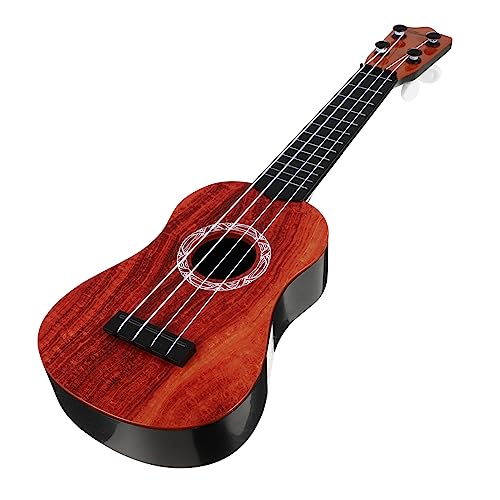 minkissy Ukulele Kunststoff Holzoptik mit Ersatzsaiten Lehrbuch und Plektrum Leicht Sicher Langlebig Geeignet für Anfänger und Musikeinsteiger Musikspielzeug für Kinderzimmer von minkissy
