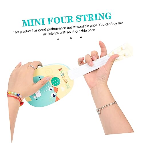 minkissy Ukulele Mini Musikinstrument aus Abs Simulierend Frühe Musikalische Lernhilfe Geeignet für Kleinkinder und Mädchen Pädagogisches Dinosaurier Gelb von minkissy