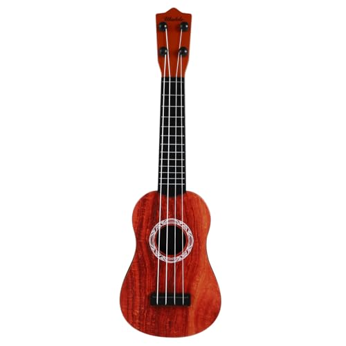 minkissy Ukulele Musikinstrument aus Langlebigem Kunststoff mit Holzoptik Inklusive Ersatzsaiten Lehrmaterial und Plektrum für Anfänger und Musikalische Kinderzimmerdekoration von minkissy