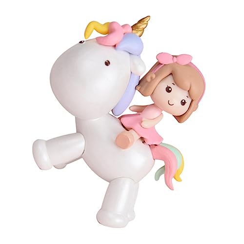 minkissy Unicorn Girl Figur Tortendeko Cartoon Skulptur Geburtstagsfeier Kuchendekoration Tischornament von minkissy