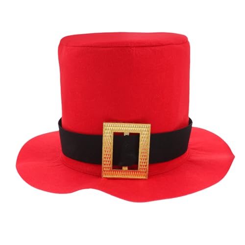minkissy Unisex Festlicher Weihnachts Hut mit Goldener Schnalle für Neujahrsfeiern Karneval und Festliche Kostüme Rot minkissy Unisex Festlicher Weihnachts Hut mit Goldener Schnalle für Neujahrsfeiern Karneval und Festliche Kostüme Rot von minkissy